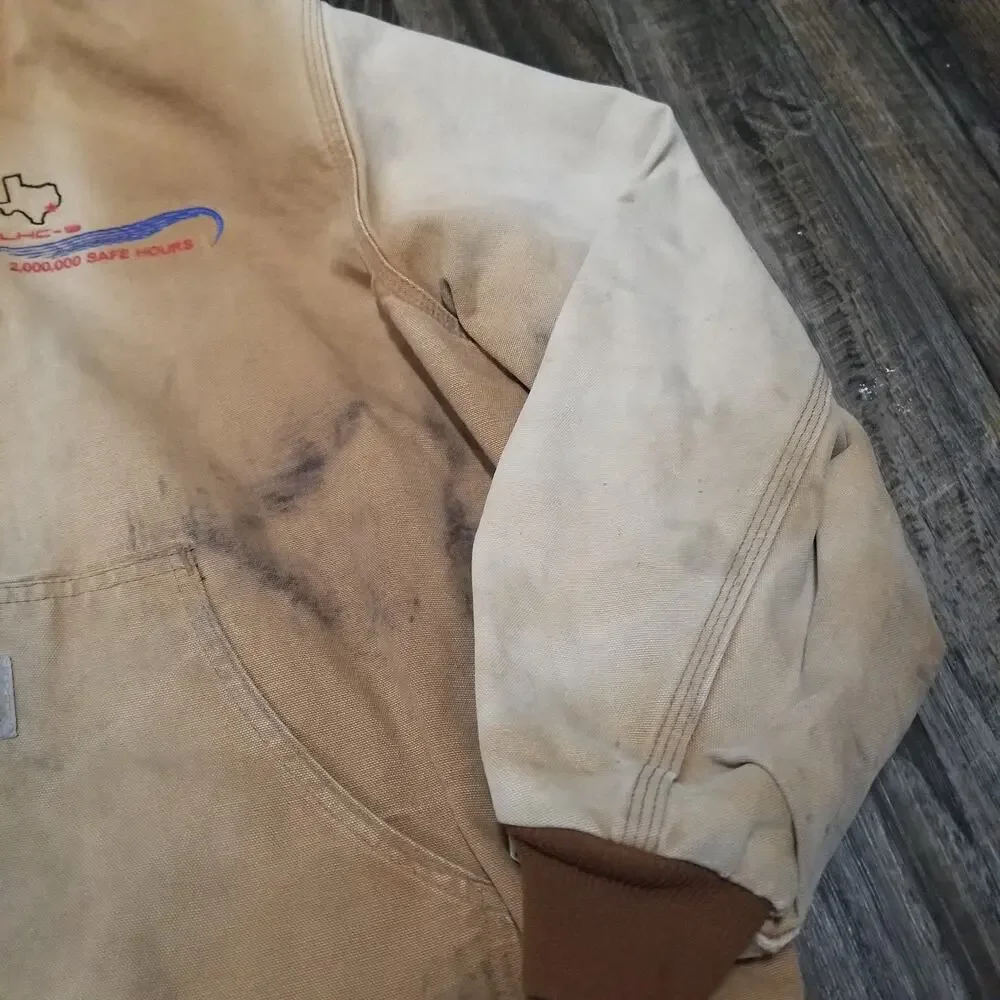 Carhartt Jacket Adult 2XL Hardhats Union Labor Canvas J131 BRN USA Made‎ Faded